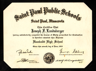Humboldt HIgh School graduation 1963
